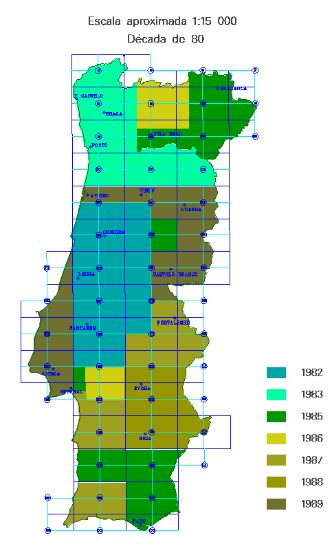 Escala aproximada 1:15000 - Década de 80