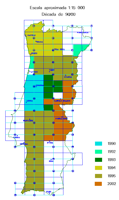 Escala aproximada 1:15000 - Década de 90