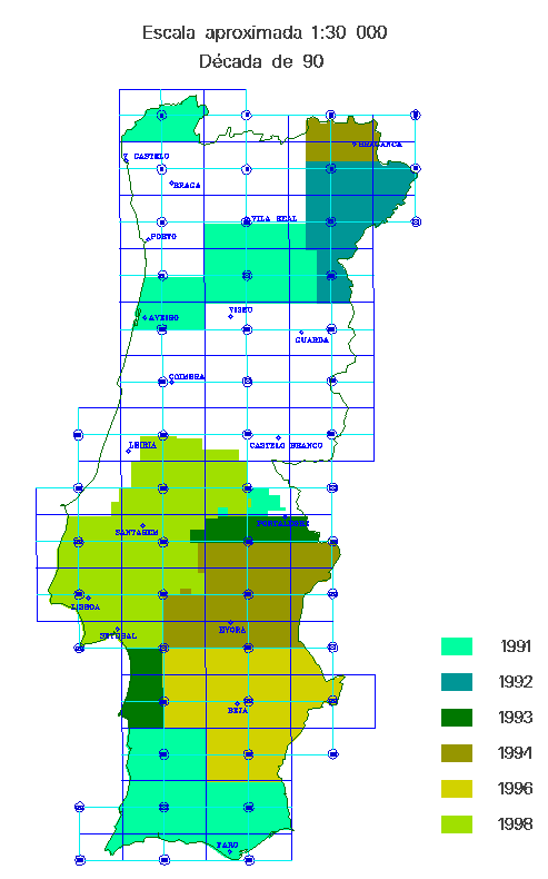 Escala aproximada 1:30000 - Década de 90