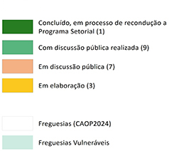 Legenda do mapa dos PRGP