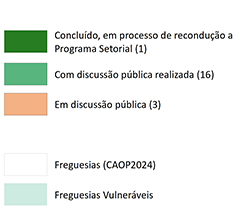 Legenda do mapa dos PRGP