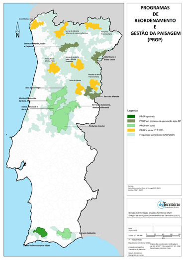 Mapa dos Territórios prioritários para a elaboração de PRGP