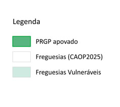 Legenda do mapa dos PRGP