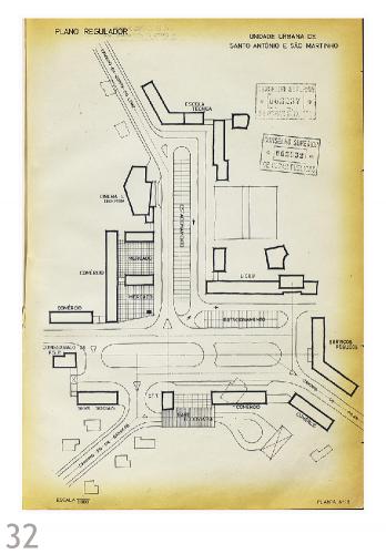 Planta nº.18 – Plano Regulador –  Unidade Urbana de Santo António e São Martinho, escala 1/1 000 [Livro 4, pág 090]