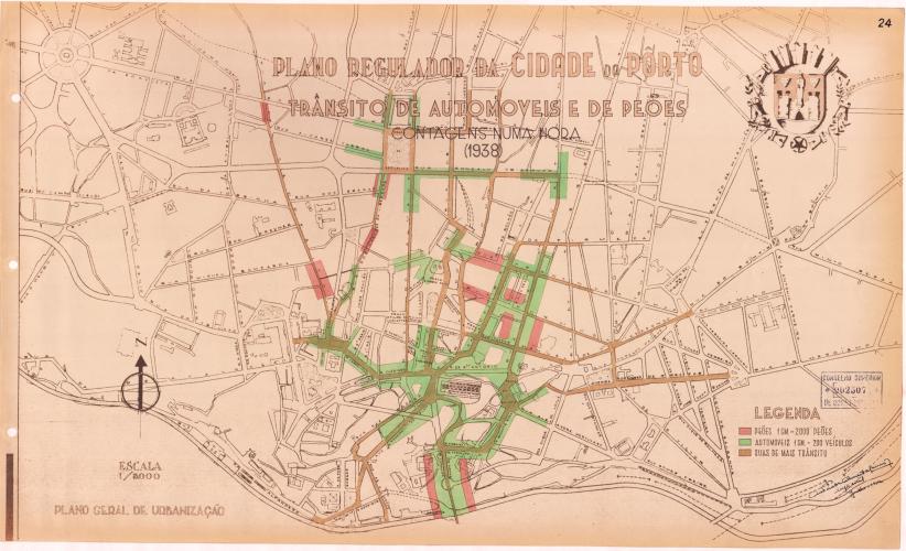26 - Cartograma nº 24 - Trânsito de Automóveis e Peões