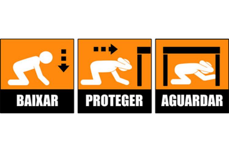 Baixar, proteger e aguardar