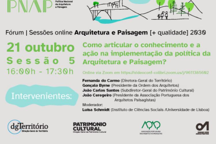 Forúm | Sessões online Arquitetura e Paisagem [+ qualidade] 2030