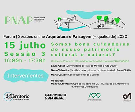 Fórum | Sessões online Arquitetura e Paisagem [+ qualidade] 2030 - 27 de maio a 21 outubro 2021